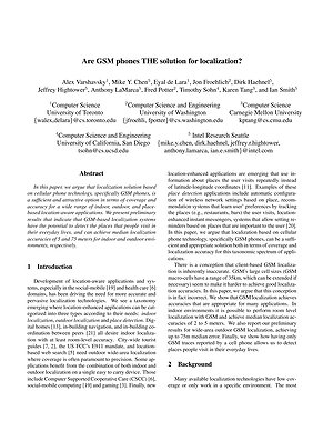 Thumbnail for: Are GSM phones THE solution for localization