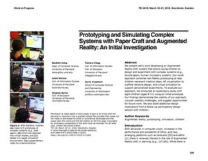 Thumbnail for: Prototyping and Simulating Complex Systems with Paper Craft and Augmented Reality: An Initial Investigation