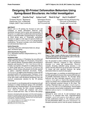 Thumbnail for: Designing 3D-Printed Deformation Behaviors Using Spring-Based Structures: An Initial Investigation