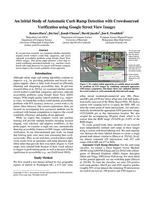 Thumbnail for: An Initial Study of Automatic Curb Ramp Detection with Crowdsourced Verification using Google Street View Images