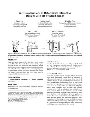 Thumbnail for: Early Explorations of Deformable Interactive Designs with 3D-Printed Springs