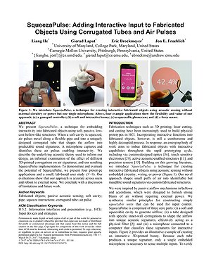 Thumbnail for: SqueezaPulse: Adding Interactive Input to Fabricated Objects Using Corrugated Tubes and Air Pulses