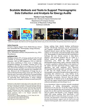 Thumbnail for: Scalable Methods and Tools to Support Thermographic Data Collection and Analysis for Energy Audits