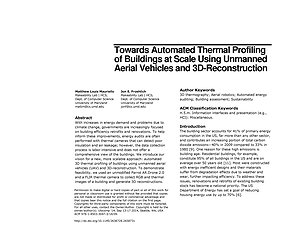 Thumbnail for: Towards Automated Thermal Profiling of Buildings at Scale Using Unmanned Aerial Vehicles and 3D-Reconstruction