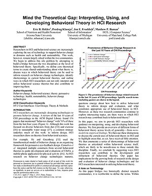 Thumbnail for: Mind the Theoretical Gap: Interpreting, Using, and Developing Behavioral Theory in HCI Research