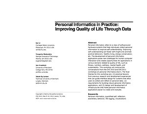 Thumbnail for: Personal Informatics in Practice: Improving Quality of Life Through Data