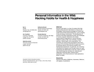 Thumbnail for: Personal Informatics in the Wild: Hacking Habits for Health & Happiness