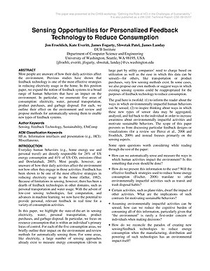Thumbnail for: Sensing Opportunities for Personalized Feedback Technology to Reduce Consumption