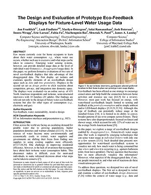 Thumbnail for: The Design and Evaluation of Prototype Eco-Feedback Displays for Fixture-Level Water Usage Data