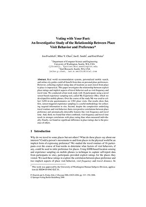 Thumbnail for: Voting with Your Feet: An Investigative Study of the Relationship Between Place Visit Behavior and Preference