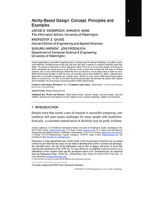 Thumbnail for: Ability-Based Design: Concept, Principles and Examples